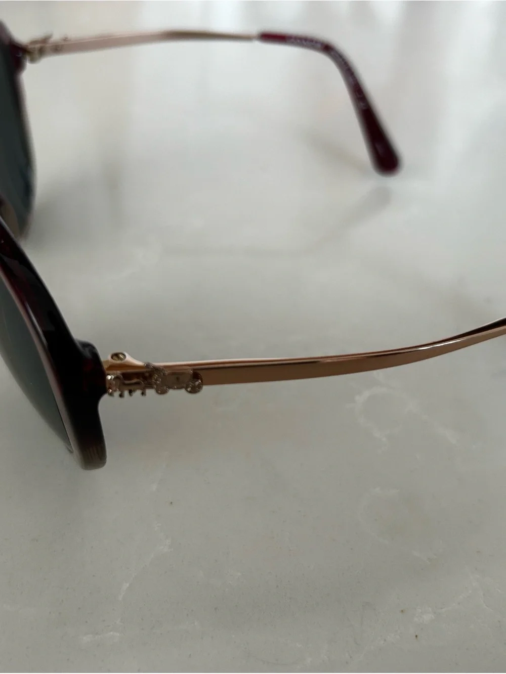 Coach Women's Round Sunglasses in Burgundy and Black